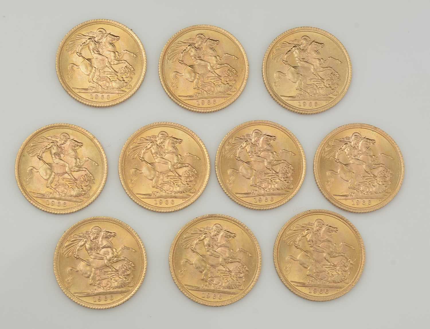 Ten Elizabeth II gold sovereigns, all 1966 - Image 2 of 3