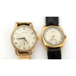A 9ct yellow gold cased Garrard wristwatch, and a gilt cased Tissot wristwatch