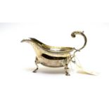 A silver sauce boat, by Stokes & Ireland Ltd