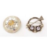 Two silver and citrine Scottish brooches