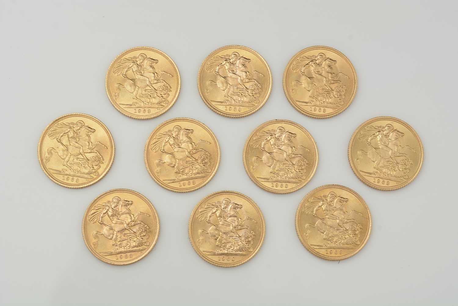 Ten Elizabeth II gold sovereigns, all 1963 - Image 2 of 3