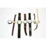 A group of vintage wristwatches including Omega