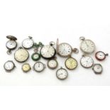 A collection of silver cased watches