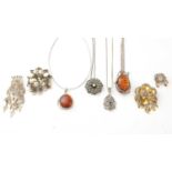 A selection of silver jewellery