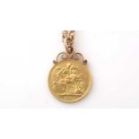 A Victorian gold sovereign pendant