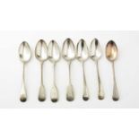 Seven silver tablespoons