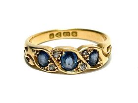 A sapphire and diamond ring