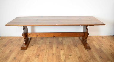 A 20th Century pine refectory style table