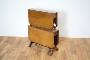 A late Victorian Sutherland two-tier drop-leaf mahogany side table