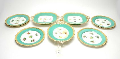A 19th Century floral decorated dessert service