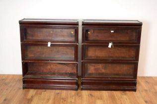 A pair of early 20th Century Kenric and Jefferson three sectional glazed mahogany bookcases