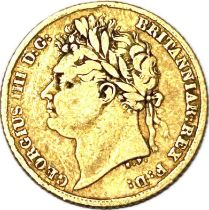 A George III gold half sovereign, 1825