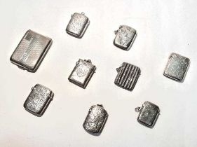 A collection of silver vesta cases