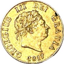 A George III gold half sovereign, 1817