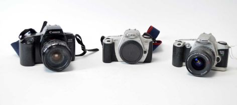 Three Canon SLR cameras