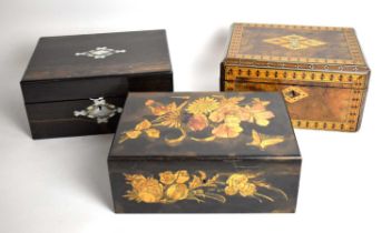 A collection of Victorian boxes