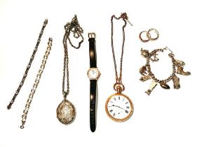 Pocket watch, bracelets and other items