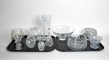 A collection of crystal and glass ware