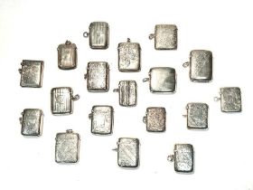 A collection of silver vesta cases