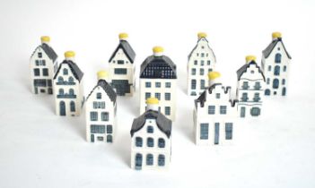 A collection of KLM Delft house decanters