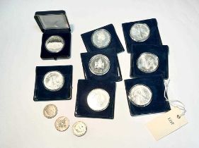 A collection of silver and other coins