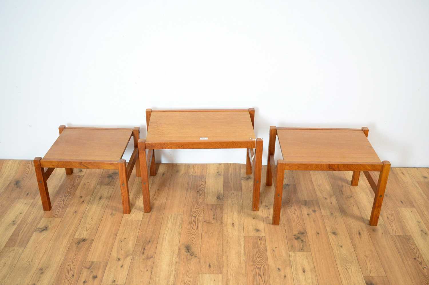 A mid century Danish inspired teak nest of graduating tables - Image 3 of 6