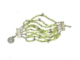 A Hoorieh Coish peridot bead cuff bracelet