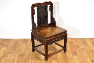 A Chinese Oriental hardwood chair