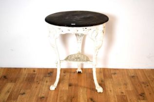 A vintage cast iron 'Britannia' pub table