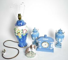 A Wedgwood clock; and other items