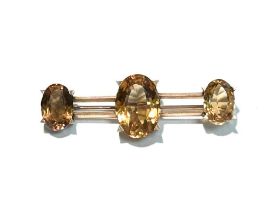 A late Victorian citrine brooch