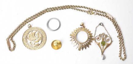 An Edwardian pendant; and other jewellery