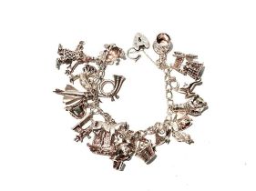 A silver charm bracelet