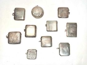 A collection of silver vesta cases