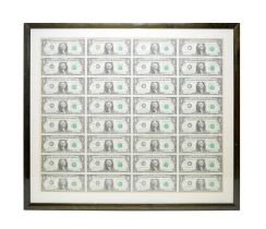 A United States $1 one dollar 32-subject sheet