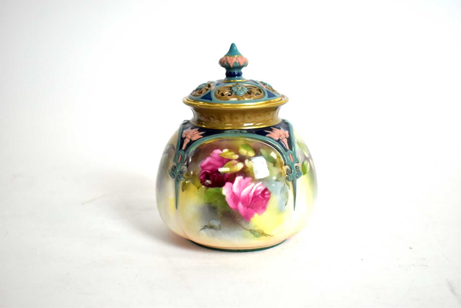 A Royal Worcester pot pourri and cover