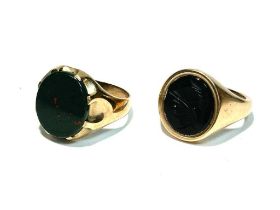 A blood stone signet ring
