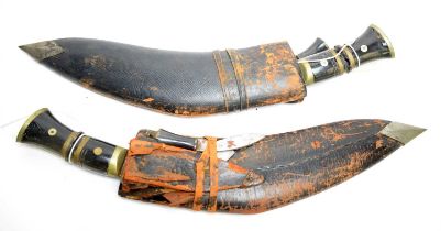 Two mid-20th Century Gurkha kukri knives,