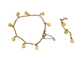 A 14ct gold anklet or bracelet