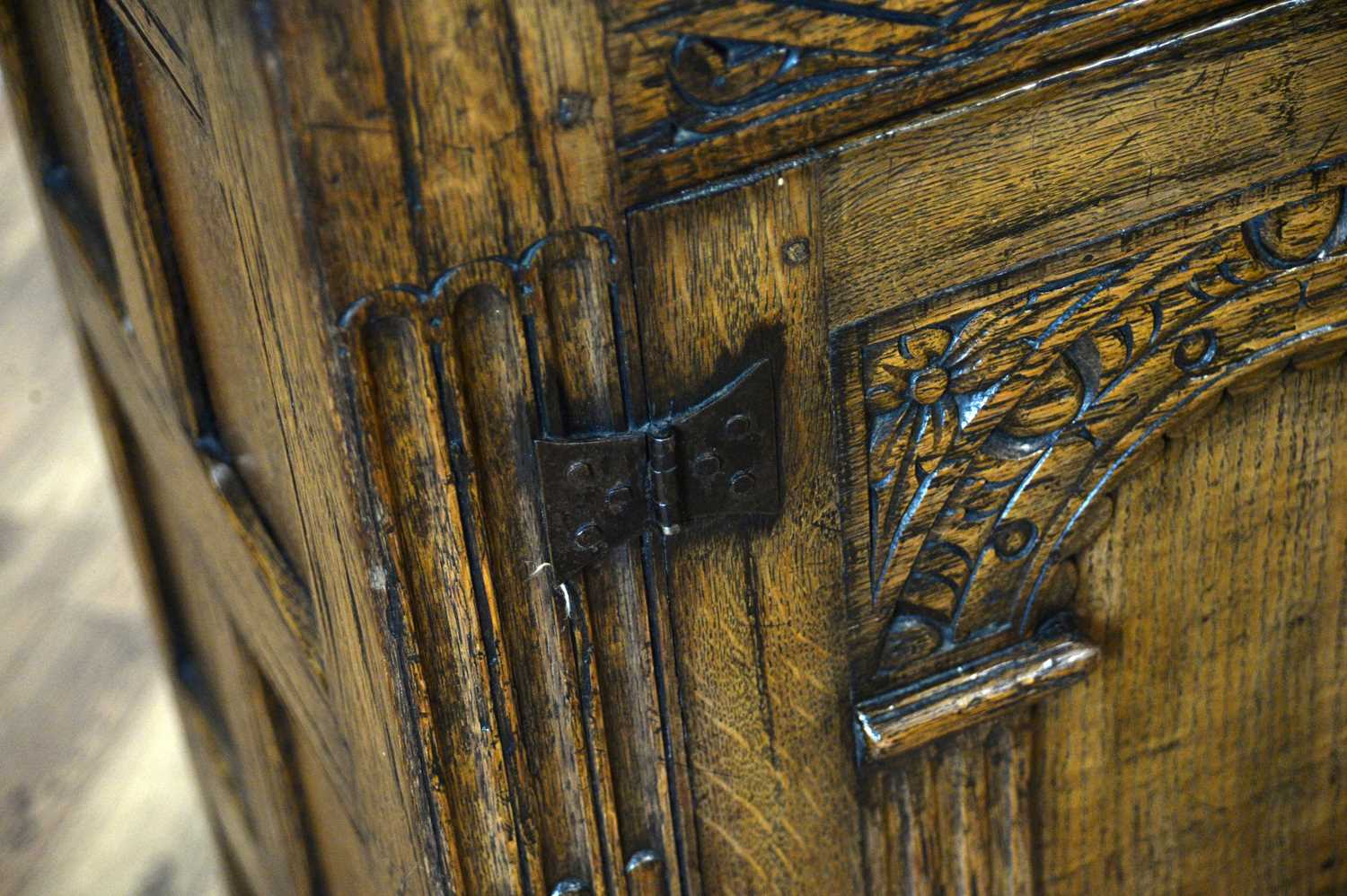 Siesta by N.H Chapman of Newcastle upon Tyne: A Jacobean Revival oak sideboard - Image 4 of 5