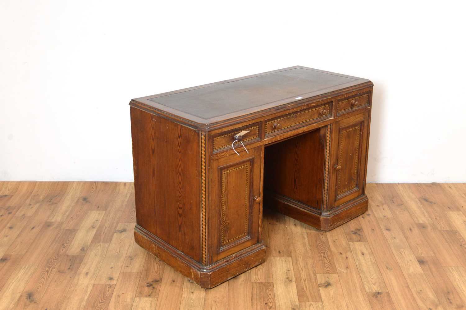 A late Victorian painted pine writing desk in the Aesthetic taste - Image 3 of 5
