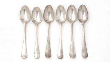 A set of six George III silver picture-back teaspoons