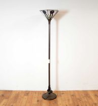 A reproduction Tiffany style standard uplighter lamp
