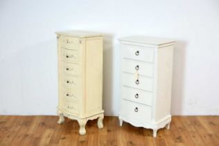 Two upright chest of drawers in the French taste