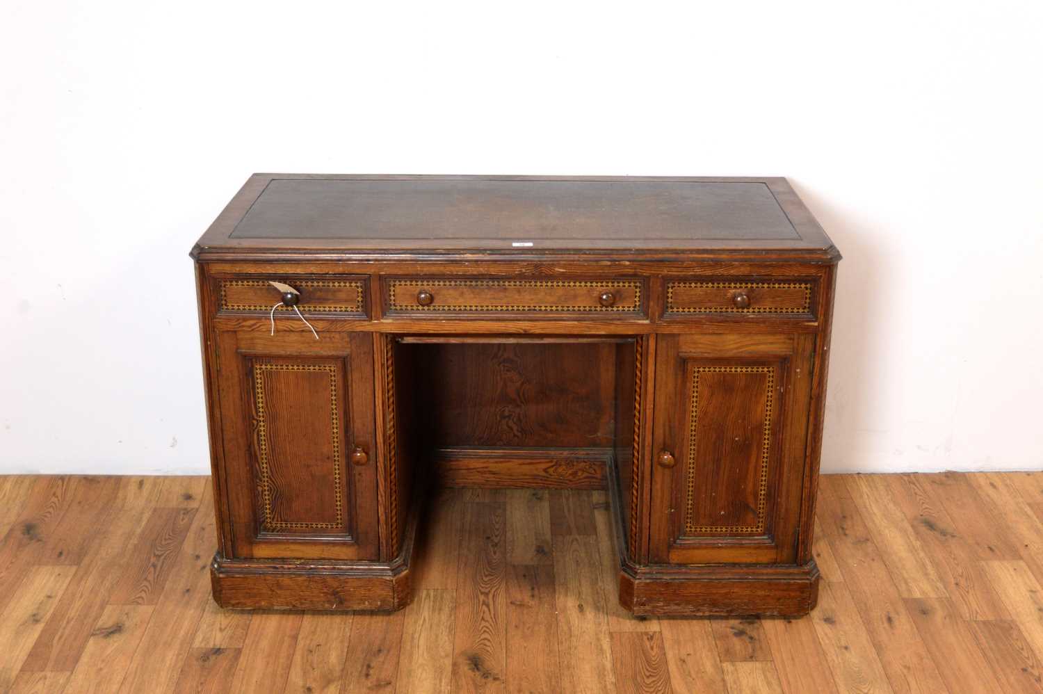 A late Victorian painted pine writing desk in the Aesthetic taste - Image 2 of 5