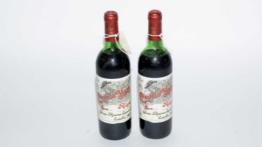 Two bottles of Castillo Ygay Spanish red wine, 1987