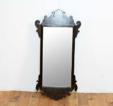 A Georgian fretwork wall mirror