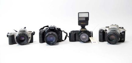 Four Canon SLR cameras