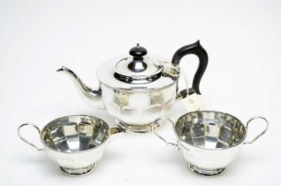 An Art Deco three-piece tea service, by Viners