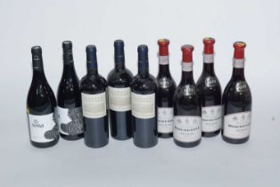 Nine bottles of South African red wine